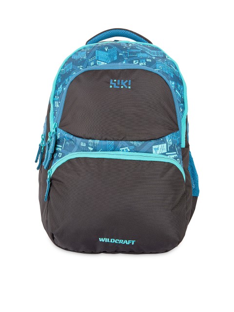 

Wildcraft Unisex Blue & Black Printed Backpack