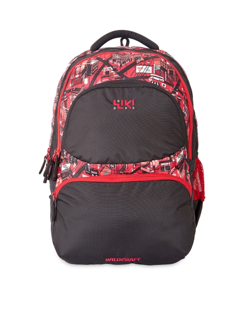 

Wildcraft Unisex Red & Black Printed Backpack