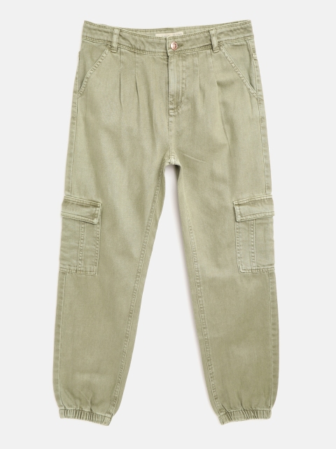 

Marks & Spencer Girls Olive Green Regular Fit Solid Sustainable Cargos