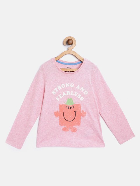 

Marks & Spencer Girls Pink & Coral Orange Mr. Men Little Miss Print Pure Cotton T-shirt