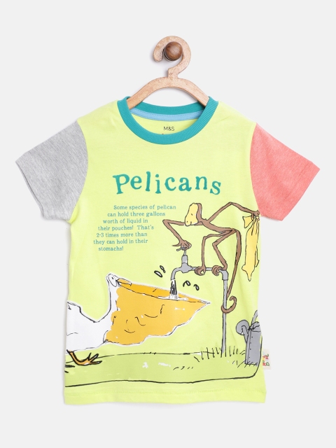 

Marks Spencer Roald Dahl Boys Yellow Green Printed Sustainable Pure Cotton T-shirt