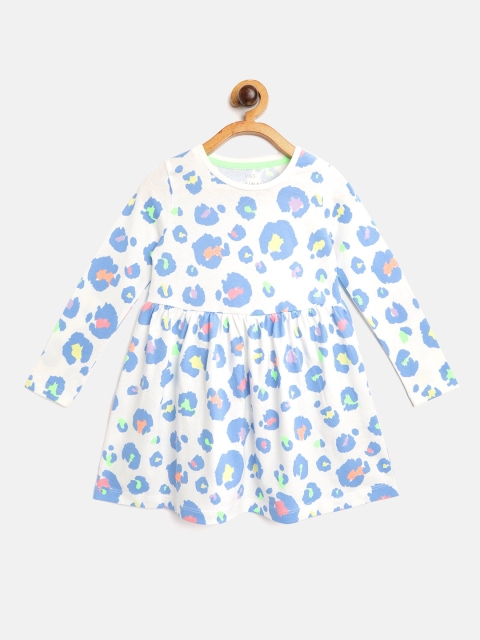 

Marks & Spencer Girls White & Blue Animal Print Sustainable Pure Cotton A-Line Dress