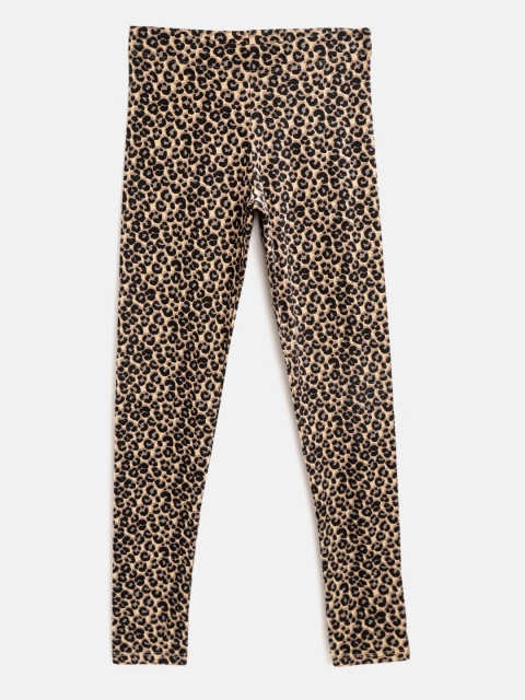 

Marks & Spencer Girls Black & Brown Leopard Print Ankle-Length Sustainable Leggings