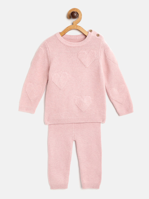 

Marks & Spencer Kids Pink Heart Patterned Pure Cotton Winter Clothing Set