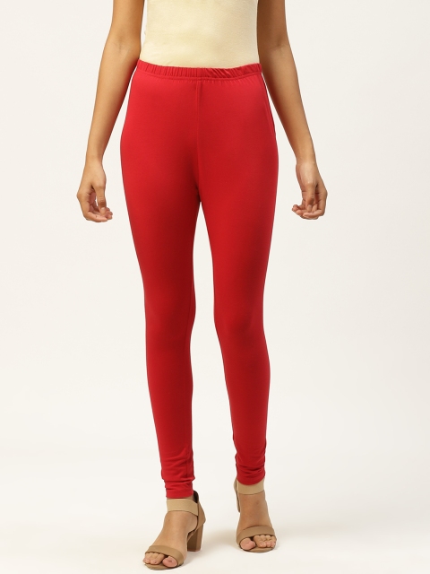 

Monte Carlo Pure Cotton Women Red Solid Leggings