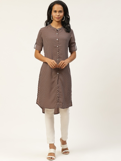 

Monte Carlo Women Brown & Blue Printed Tunic