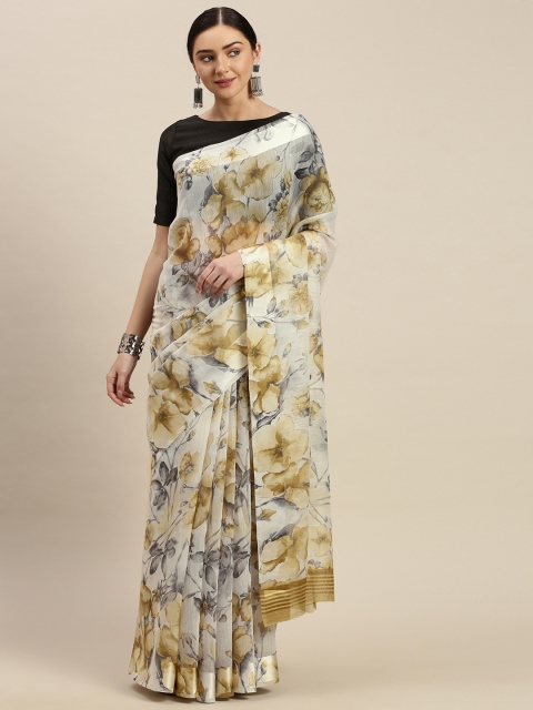 

Blissta Beige & Black Printed Saree