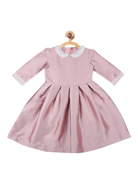 

Blue Giraffe Girls Pink Solid Fit and Flare Dress