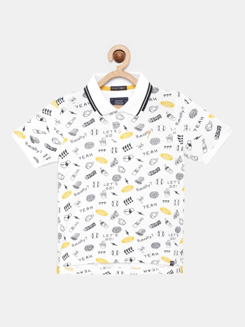 

Indian Terrain Boys White Printed Pure Cotton Polo Collar Pure Cotton T-shirt