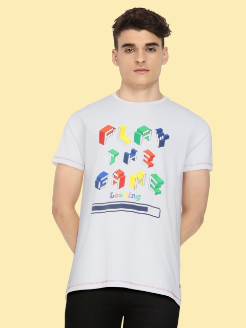

Indian Terrain Boys White Printed Round Pure Cotton Neck T-shirt