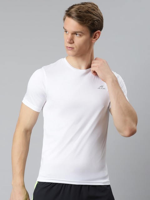 

Alcis Men White Solid Slim Fit T-shirt