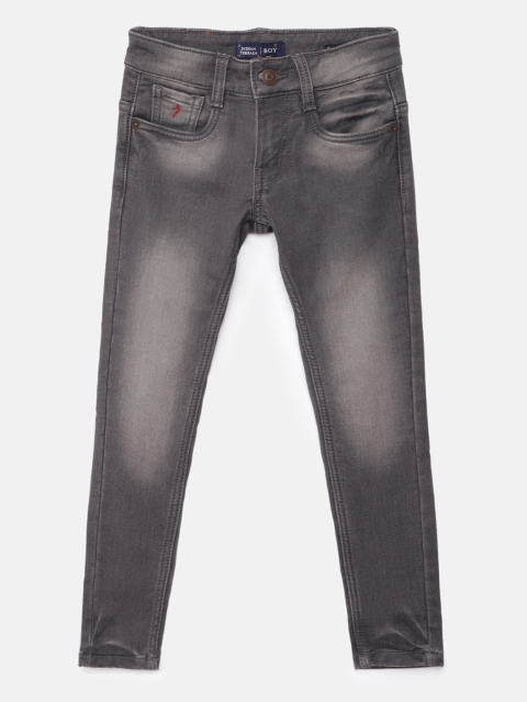

Indian Terrain Boys Grey Regular Fit Mid-Rise Clean Look Stretchable Jeans