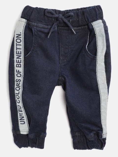 

United Colors of Benetton Boys Navy Blue Mid-Rise Clean Look Stretchable Denim Jogger