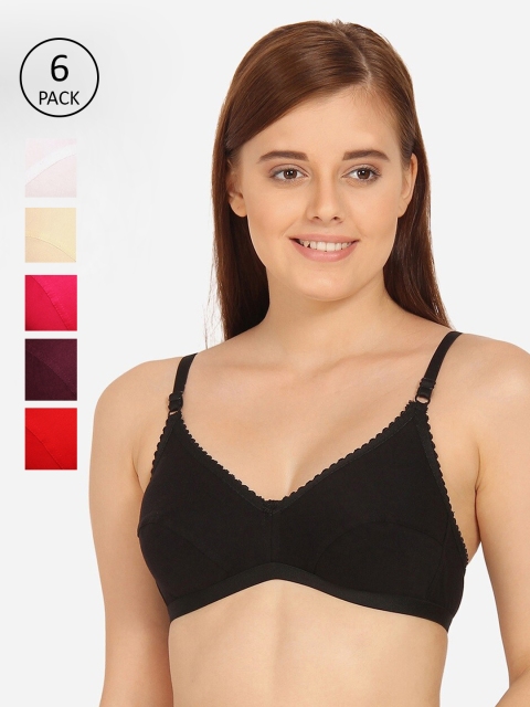 

Innocence Pack Of 6 Non-Wired Non Padded Bras 13085834-1-6791089-1, Black