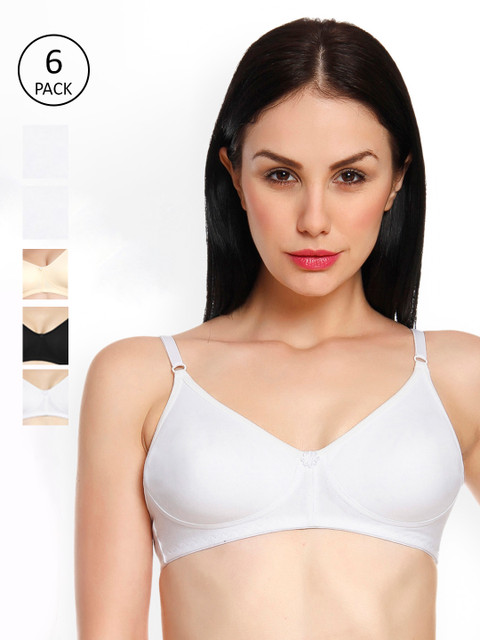 

Innocence Pack Of 6 Non-Wired Bras 2371284-1-2387478-1, White