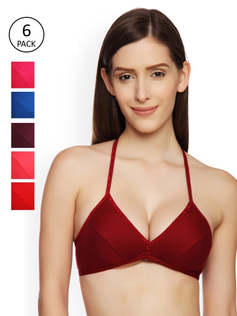 

Innocence Pack Of 6 Non-Wired Bras 6791089-1-2386808-1, Red