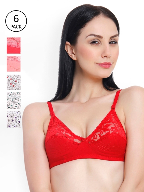 

Innocence Pack Of 6 Non-Wired Bras 4629714-1-2371289-1, Coral