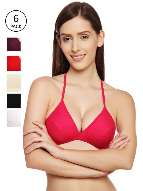 

Innocence Pack Of 6 Non-Wired Non Padded Bras 2386804-1-6791089-1, Pink