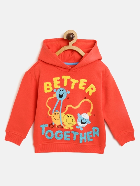 

Marks & Spencer Boys Coral Red & Blue Mr Men & Little Miss Print Hooded Sweatshirt
