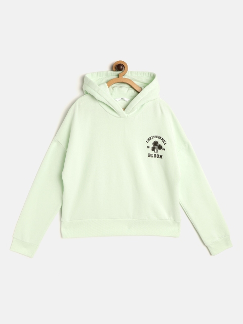 

Marks & Spencer Girls Mint Green Solid Hooded Sustainable Sweatshirt
