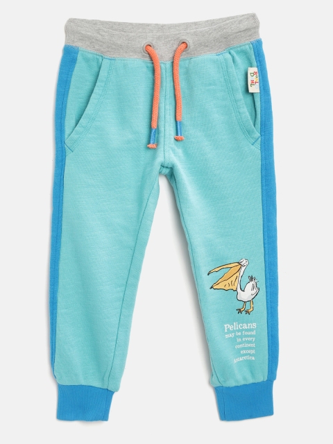 

Marks & Spencer Boys Sea Green & Blue Colourblocked Detail Pure Cotton Joggers