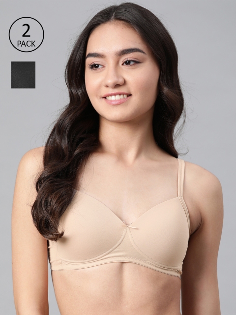 

Marks & Spencer Black & Nude-Coloured Pack of 2 Everyday Bra Lightly Padded