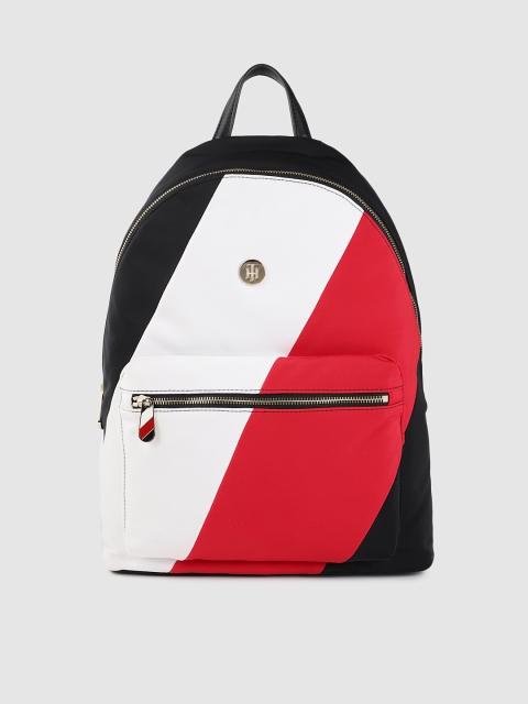 

Tommy Hilfiger Women White & Red Colourblocked POPPY Backpack