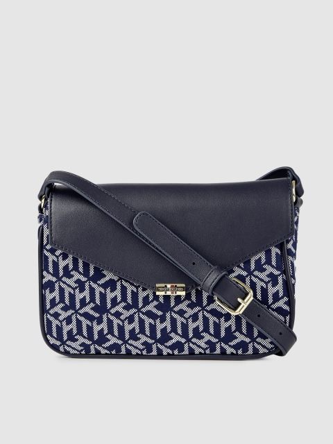 

Tommy Hilfiger Navy Blue Printed TESSA XBODY CUBE JACQUARD Sling Bag