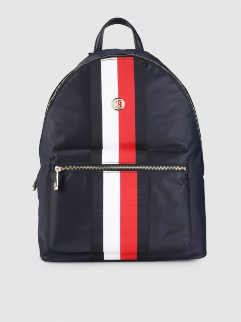 

Tommy Hilfiger Women Navy Blue Striped Backpack