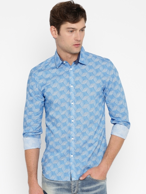 

Jack & Jones Men Blue Printed Casual Shirt