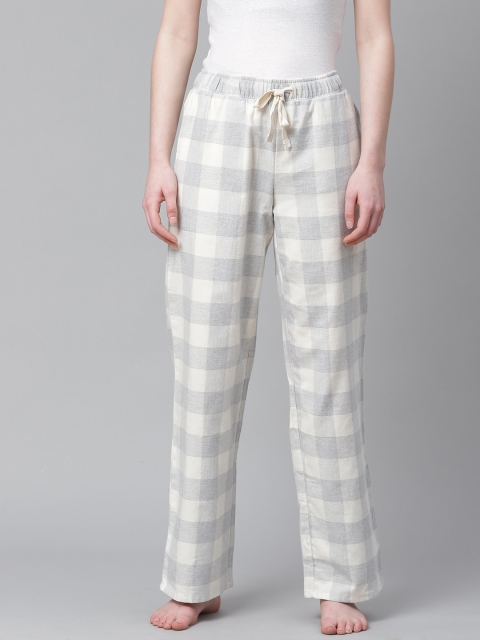 

Marks & Spencer Women Grey & Off-White Checked Lounge Pants