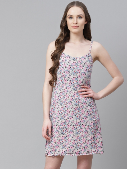 

Marks & Spencer Pink & Blue Floral Printed Nightdress