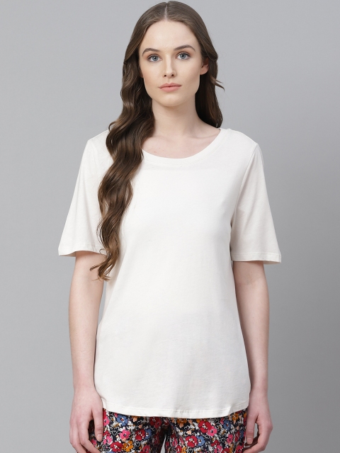 

Marks & Spencer Women Off-White Solid Lounge T-Shirt