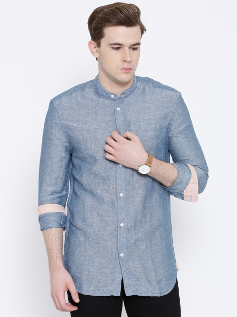 

Jack & Jones Blue Solid Slim Fit Casual Shirt