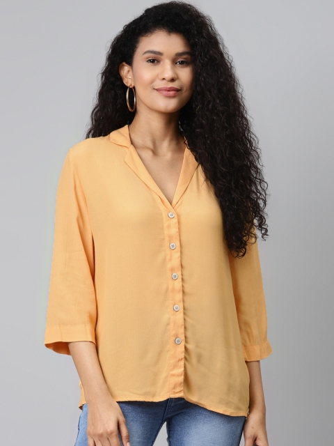 

Marks & Spencer Women Mustard Yellow Regular Fit Solid Casual Shirt