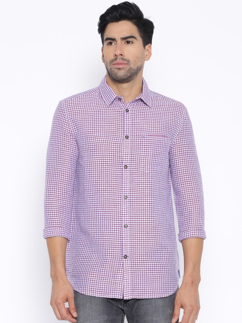 

Jack & Jones Red & Navy Checked Linen Slim Smart Casual Shirt, Navy blue