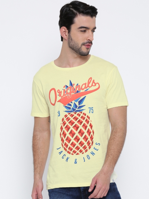 

Jack & Jones Yellow Printed T-shirt