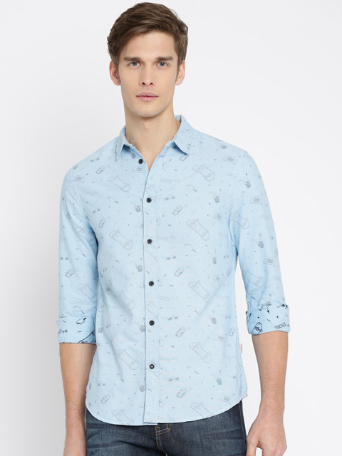 

Jack & Jones Men Blue Slim Fit Printed Casual Shirt
