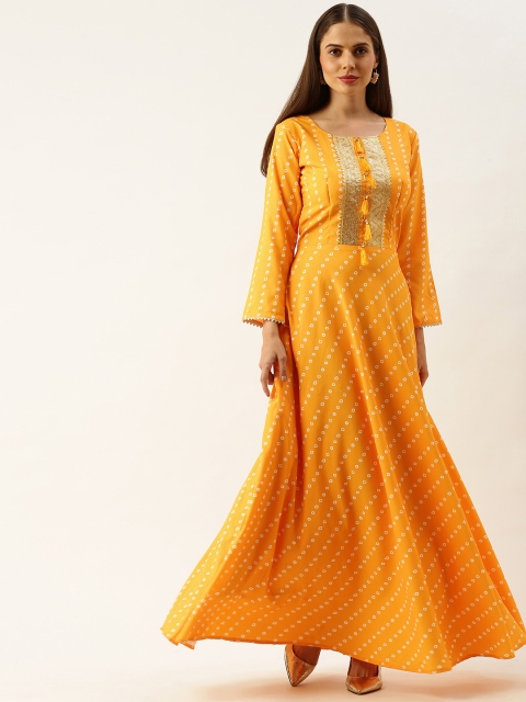 

LOOKNBOOK ART Women Yellow Dyed Maxi Dress