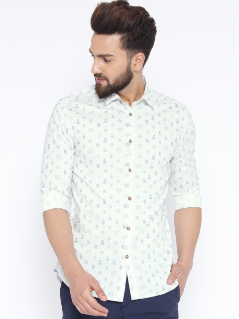 

Jack & Jones White Printed Slim Casual Shirt