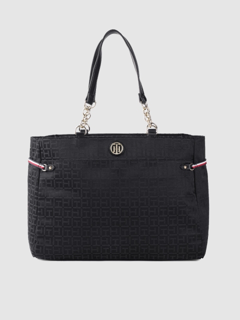 

Tommy Hilfiger Black Self Design Shoulder Bag