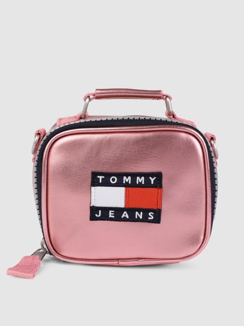 

Tommy Hilfiger Pink Printed TJW HERITAGE NANO Satchel