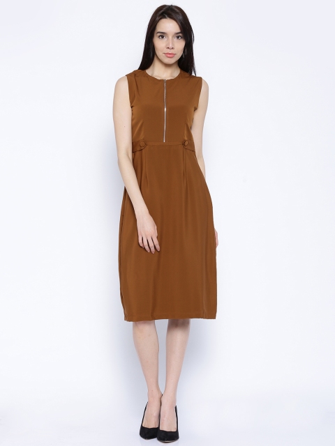 

Tokyo Talkies Brown Polyester Sheath Dress