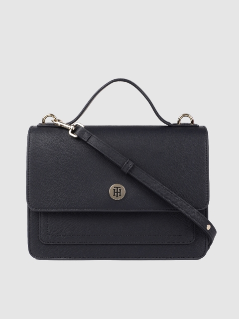 

Tommy Hilfiger Navy Blue Solid HONEY FLAP Satchel