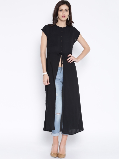 

Tokyo Talkies Black Polyester Maxi Top