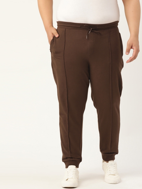 

Sztori Men Plus Size Brown Solid Joggers