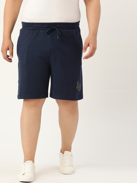 

Sztori Men Plus Size Navy Blue Solid Regular Fit Regular Shorts