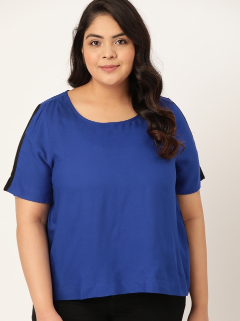 

Sztori Plus Size Women Blue Regular Top