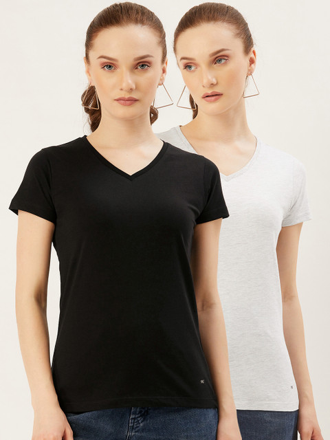 

Monte Carlo Women Pack of 2 Regular Tshirt, Black