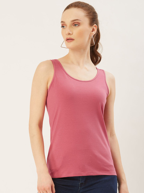 

Monte Carlo Women Pink Solid Round Neck T-shirt